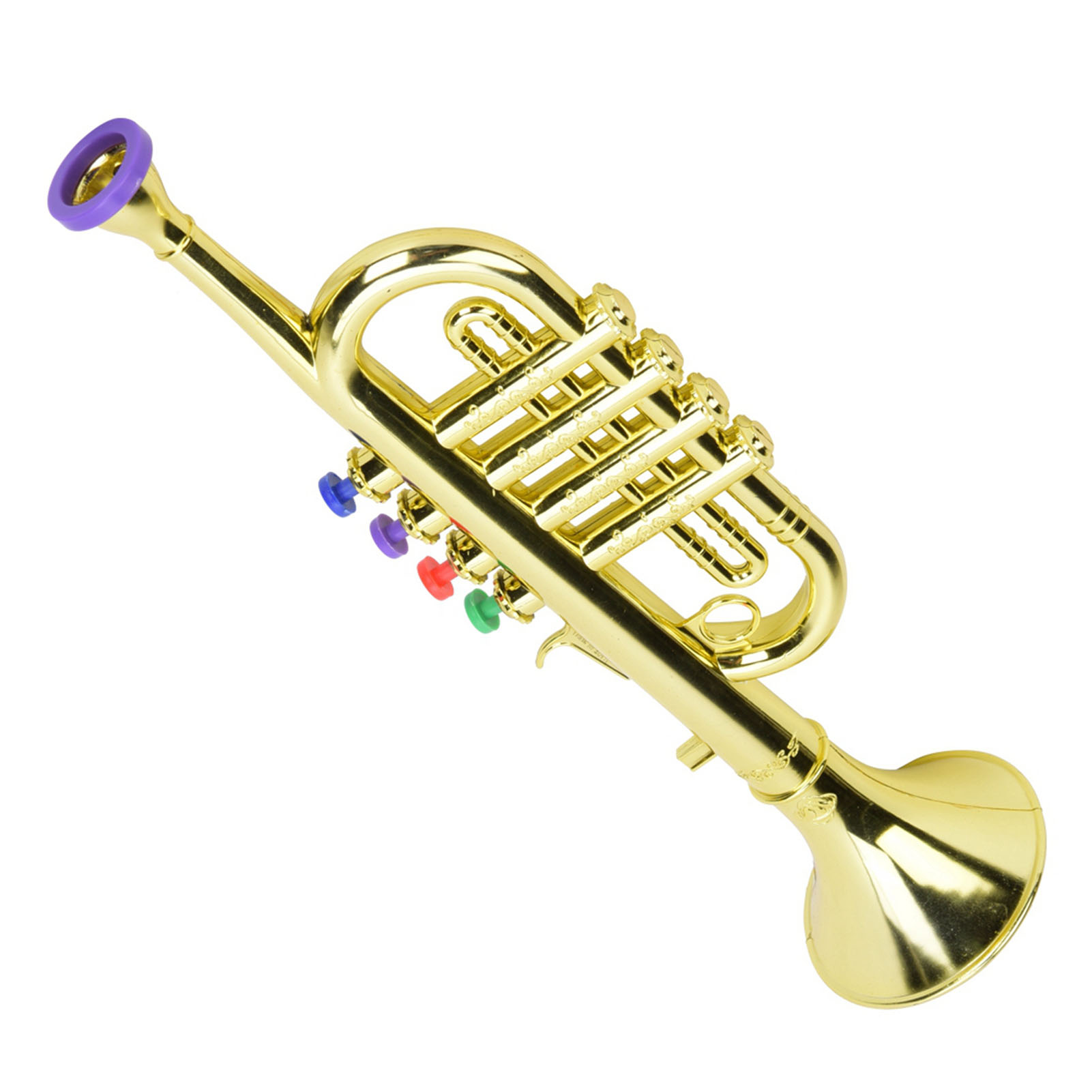 Musical Instrument Harmonium - Kid Trumpet Golden Coated Plastic Children