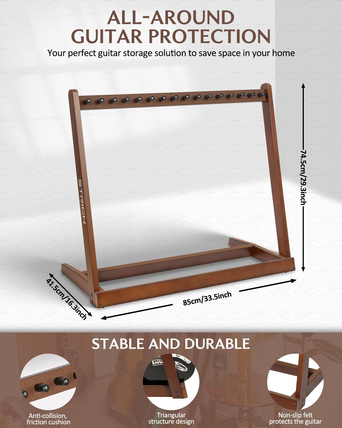 Wooden Multi Guitar Stand Rack - Musical Instrument Bass review and price