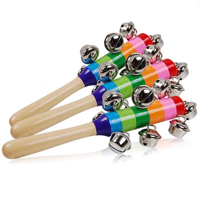 5PCS Wooden Jingle Hand Bells  - Musical Instrument Harmonium review and price