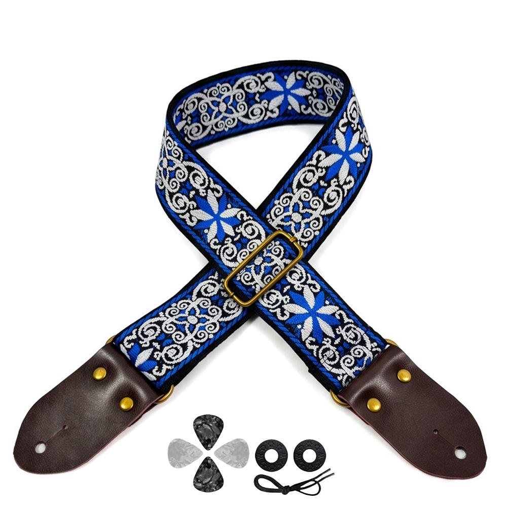 Embroidered Print Guitar Strap - Musical Instrument Bass review and price