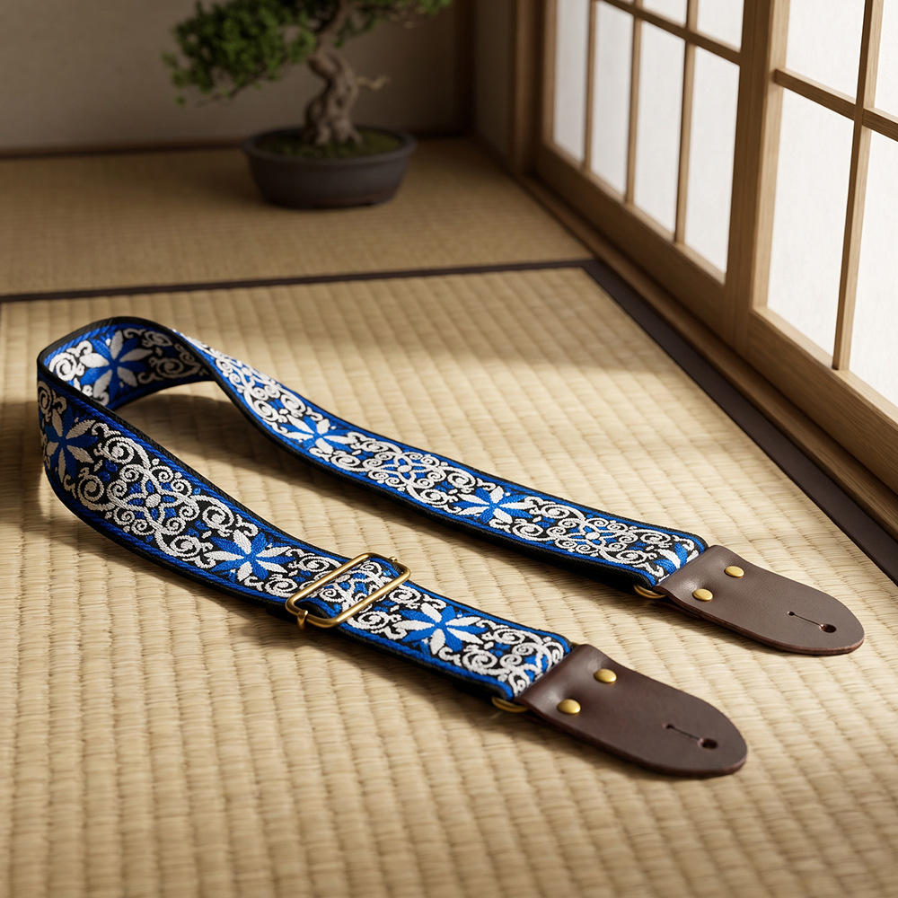 Embroidered Print Guitar Strap - Musical Instrument Bass review and price